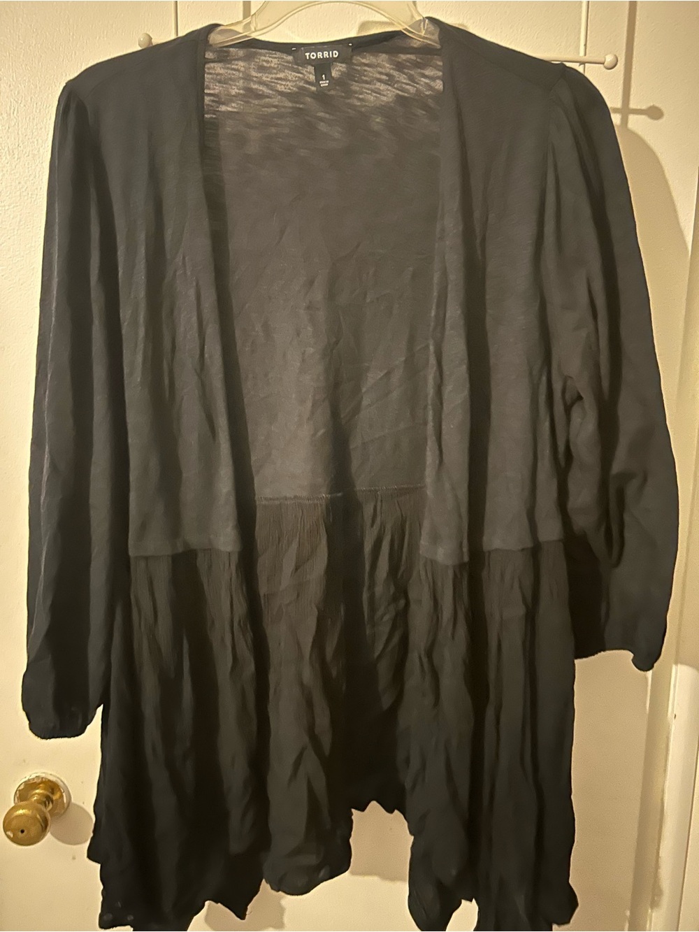 Torrid Black Open-Front Cardigan